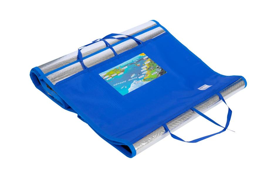 Коврик соломенный с фольгой  сумочкой (150х170см) карта 50 шт/упак 12962р              