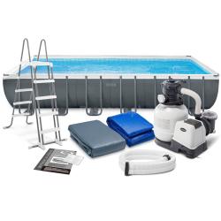 Бассейн каркасный (732х366х132см)+пес насос-фильтр с хлорг, лестн., тент, подстилка  1шт/упак 26368 - фото 5